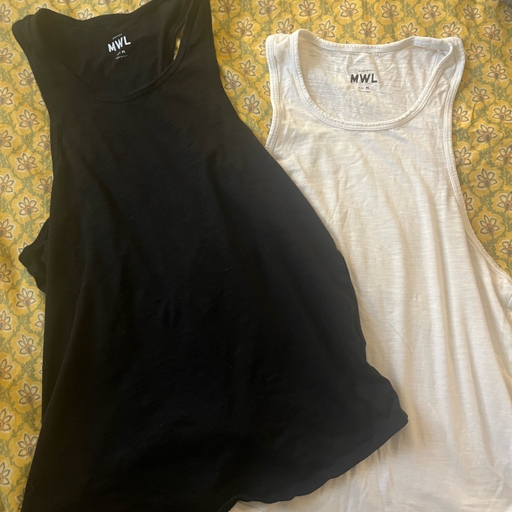 Madewell Black and White Tank Tops